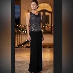 Patra Black and Silver Maxi Dress